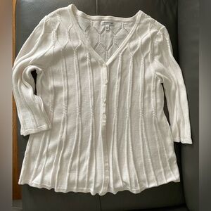 Croft & Barrow white Cardigan 💯 Cotton